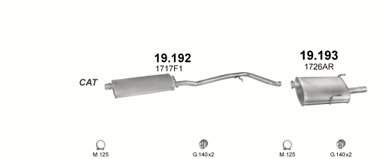 Auspuffanlage für PEUGEOT 406 2.0 (2.0i -16V)