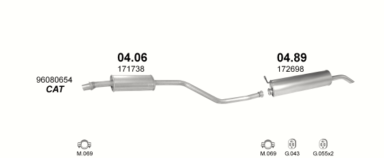 Auspuffanlage für CITROEN ZX 1.8 (1.8i)