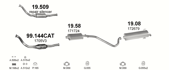 Auspuffanlage für PEUGEOT 306 1.9 D (1.9 Diesel)