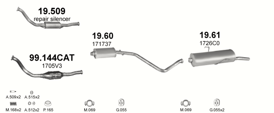 Auspuffanlage für PEUGEOT 306 1.9 D (1.9 Diesel)