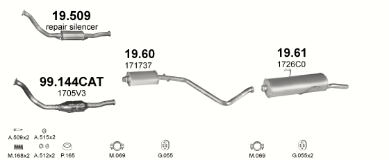 Auspuffanlage für PEUGEOT 306 1.9 D (1.9 Diesel)