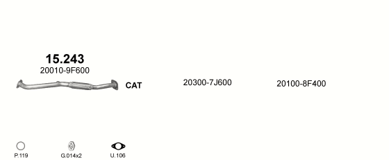 Auspuffanlage für NISSAN PRIMERA 1.8 (1.8i 16V)