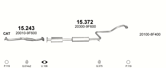 Auspuffanlage für NISSAN PRIMERA 1.8 (1.8i 16V)