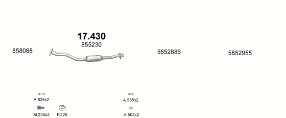 Auspuffanlage für OPEL ASTRA F 1.6 (1.6i 16V AUT)