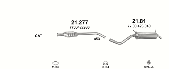 Auspuffanlage für RENAULT MEGANE I 1.8 (1.8i 16V)