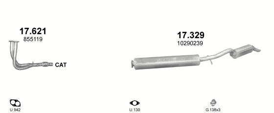 Auspuffanlage für OPEL SINTRA 2.2 (2.2i 16V)