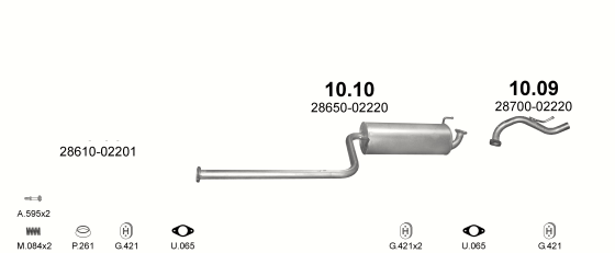 Auspuffanlage für HYUNDAI ATOS 1.0 (1.0)