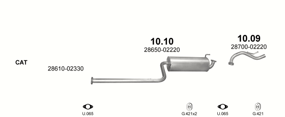 Auspuffanlage für HYUNDAI ATOS 1.0 (1.0)