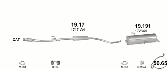 Auspuffanlage für PEUGEOT 206 1.4 (1.4i 16V)