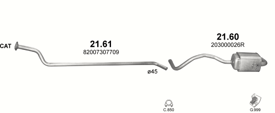 Auspuffanlage für RENAULT MEGANE III CC 1.5 D (1.5 dCi Turbo Diesel)