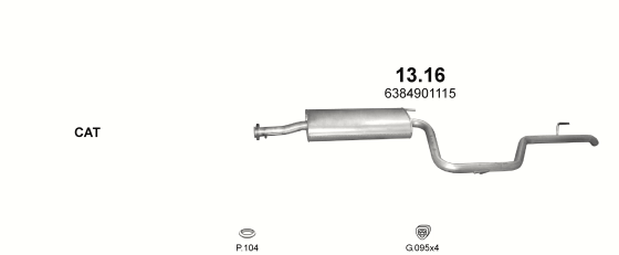 Auspuffanlage für MERCEDES VITO - 638 2.0 (113)