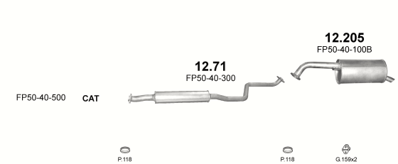 Auspuffanlage für MAZDA PREMACY 1.8 (1.8i 16V)