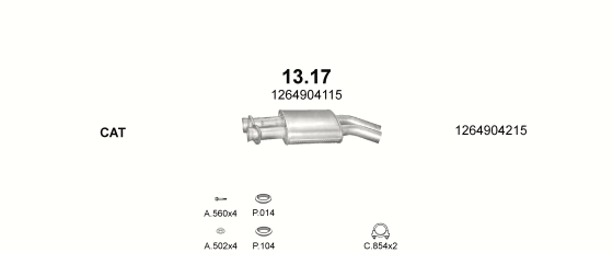 Auspuffanlage für MERCEDES 420 SE - W126 4.2 (4.2)