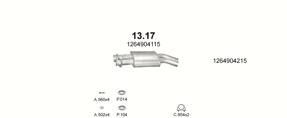 Auspuffanlage für MERCEDES 420 SE - W126 4.2 (4.2)