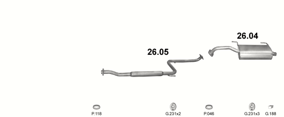 Auspuffanlage für TOYOTA CELICA 1.6 (1.6)