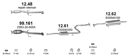 Auspuffanlage für MAZDA 323 1.5 (1.5i 16V)