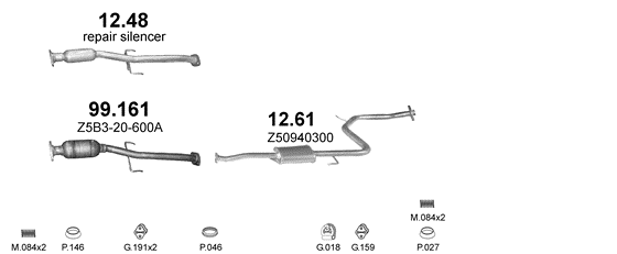 Auspuffanlage für MAZDA 323 1.5 (1.5i 16V)
