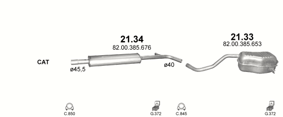 Auspuffanlage für RENAULT CLIO III 1.6 (1.6i 16V)