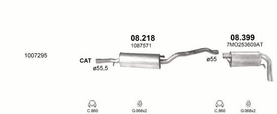 Auspuffanlage für FORD GALAXY 2.0 (2.0i 8V)