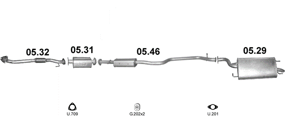 Auspuffanlage für DAEWOO EVANDA 2.0 (2.0)