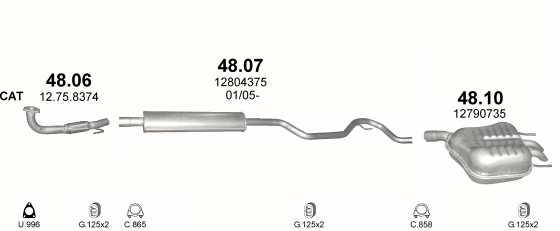 Auspuffanlage für SAAB 9-3 2.0 (2.0)