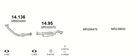 Auspuffanlage für MITSUBISHI PAJERO 2.5 D (2.5 TDiC 8V)