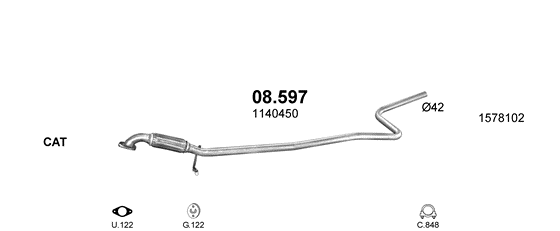 Auspuffanlage für FORD FIESTA 1.25 (1.25i 16V)